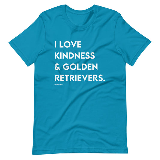 "I Love Kindness & Golden Retrievers" Adult Unisex Tee