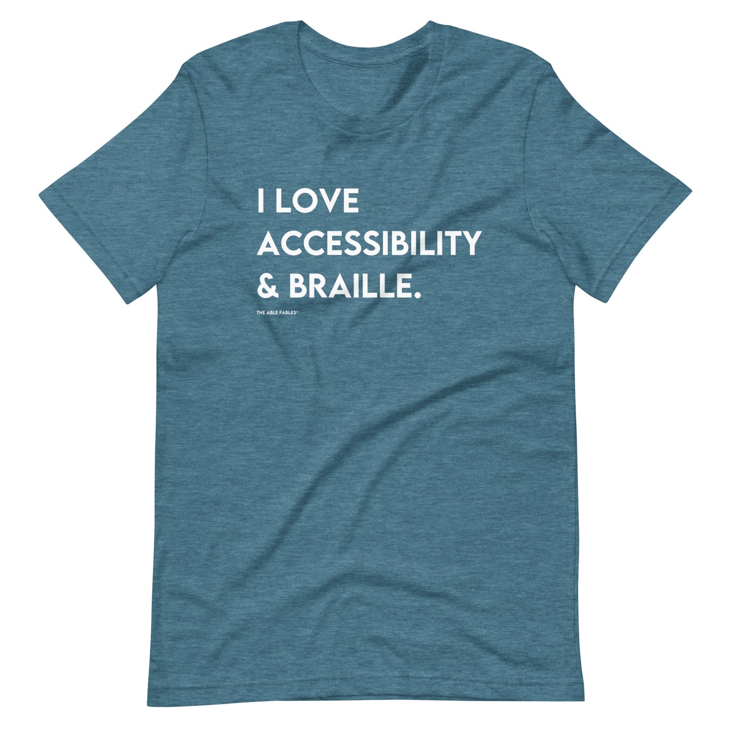 I Love Accessibility and Braille | Adult Unisex Tee