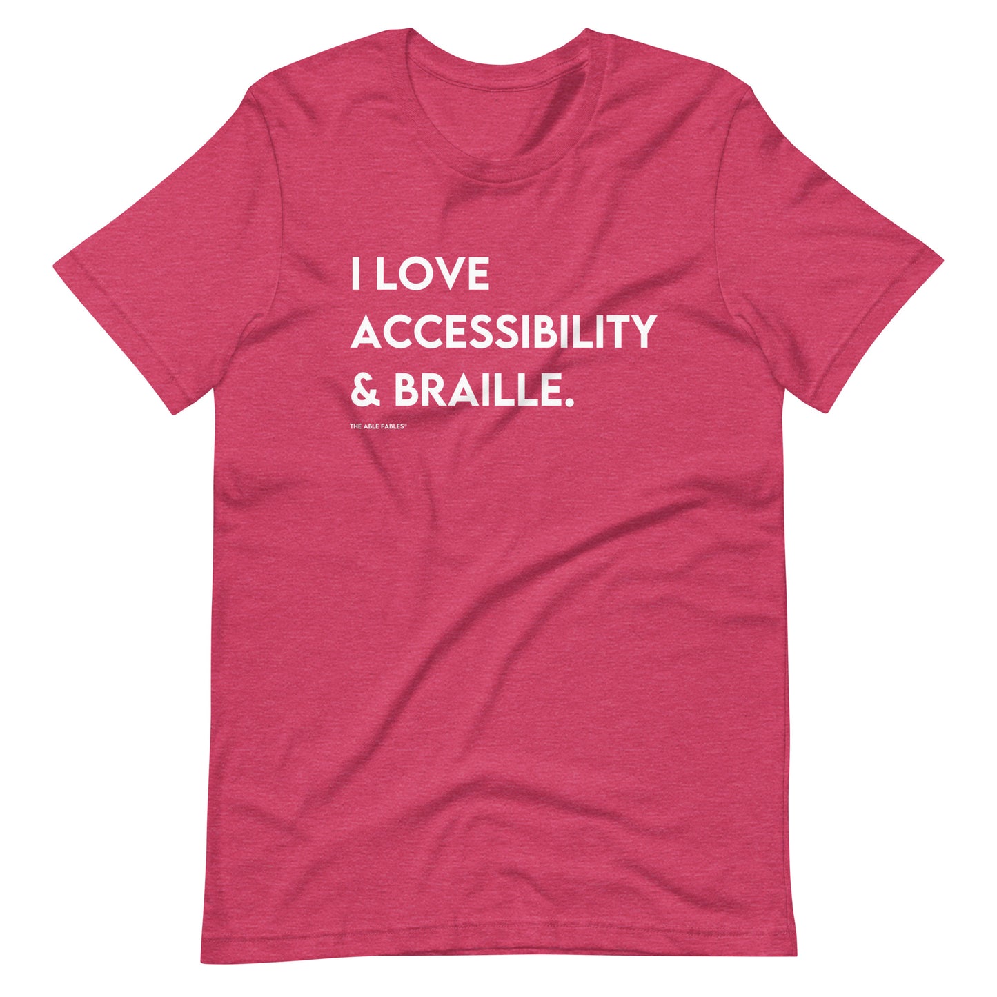 I Love Accessibility and Braille | Adult Unisex Tee