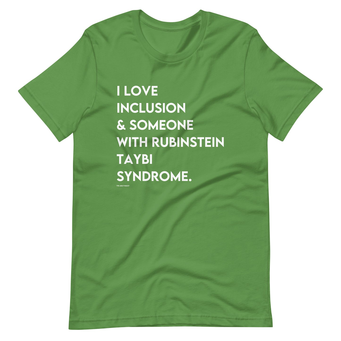 "I Love Inclusion & Someone With Rubinstein Taybi Syndrome" Unisex Adult Tee