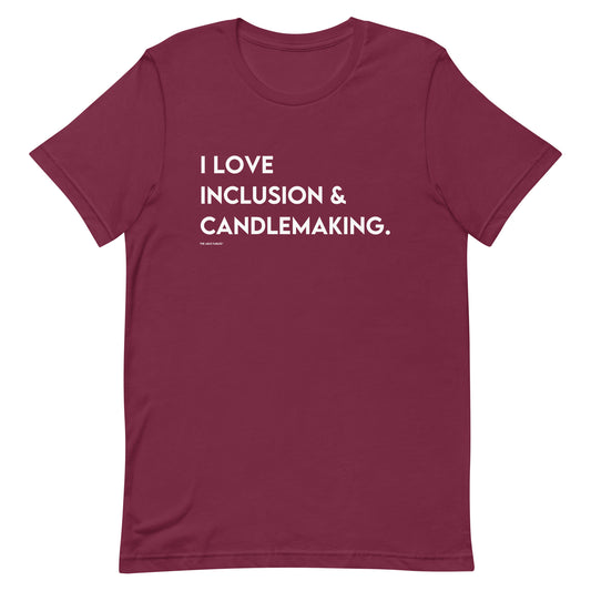 I Love Inclusion & Candlemaking | Adult Unisex Tee