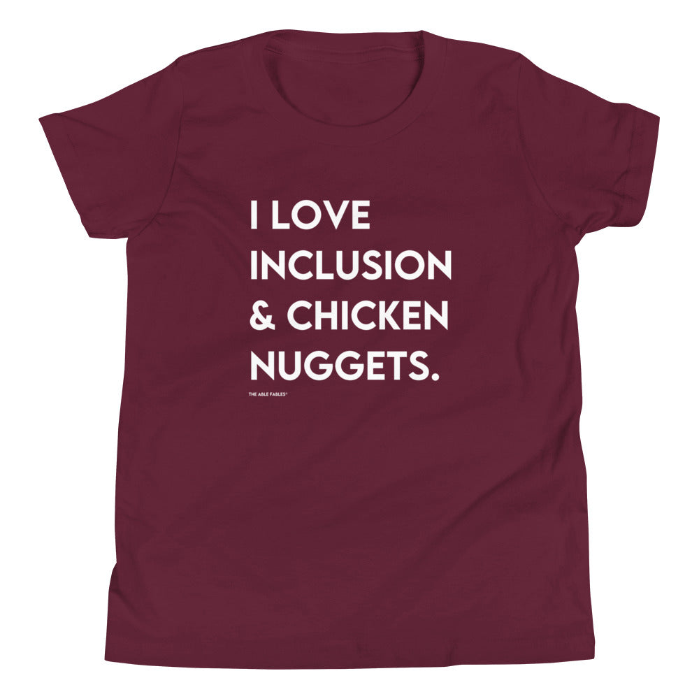 I Love Inclusion & Chicken Nuggets | Youth Short Sleeve Tee