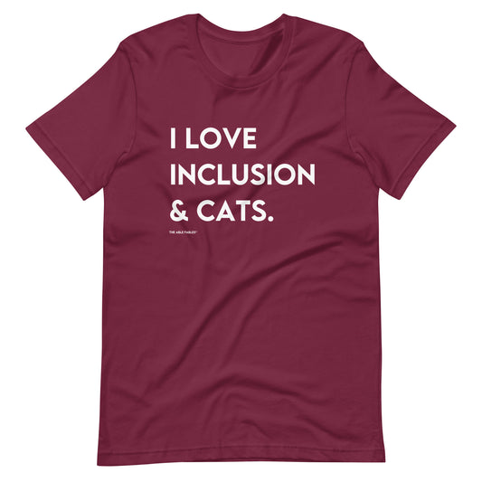 I Love Inclusion & Cats | Adult Unisex Tee