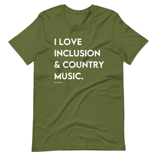 I Love Inclusion & Country Music | Adult Unisex Tee